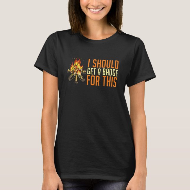 T-shirt Scouting Fire Uniform  Nature Wilderness Scout (Devant)