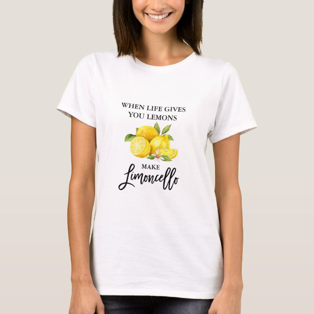 T-shirt Script de brosse moderne Limoncello Lemons (Devant)