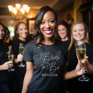 T-shirt Script Épouse à Devenir Calligraphie Nom