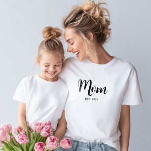 T-shirt Script noir établi maman