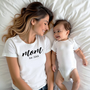 T-shirt Script noir établi maman