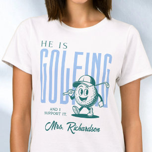 T-shirt Script personnalisé rétro Mme Blue Femme de golf d