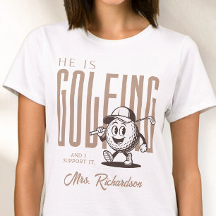 T-shirt Script personnalisé rétro Mme Brown Femme de golf