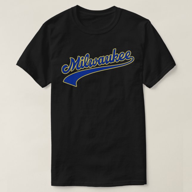 T-shirt Script Retro les années 70 Milwaukee Jersey (Design devant)