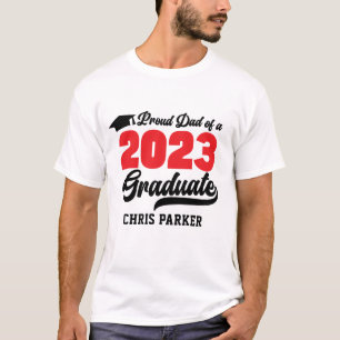 T-shirt Script rouge moderne Fière DAD d'un diplômé de 202