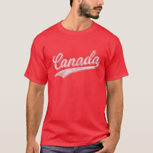 T-SHIRT SCRIPT SPORTIF CANADA CURSIVE RETRO VINTAGE SWOOSH