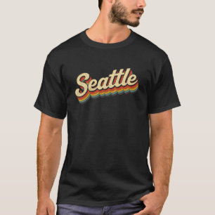 T-shirt Script Vintage Rétro Seattle