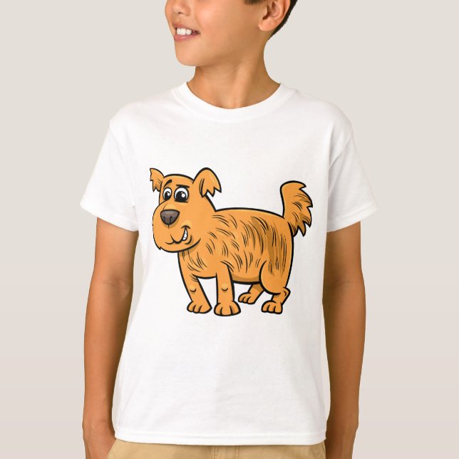 T-shirt Scruffy Orange Puppy Dog (Devant)