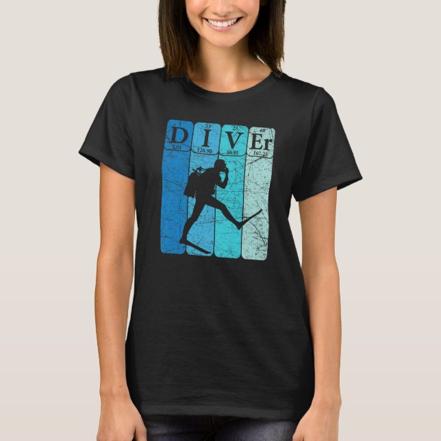 T-shirt Scuba Diver Periodic Table Elements Scuba Diving R (Devant)