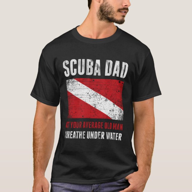 T-shirt Scuba Papa Je Respire Sous L'Eau Drapeau Drapeau P (Devant)
