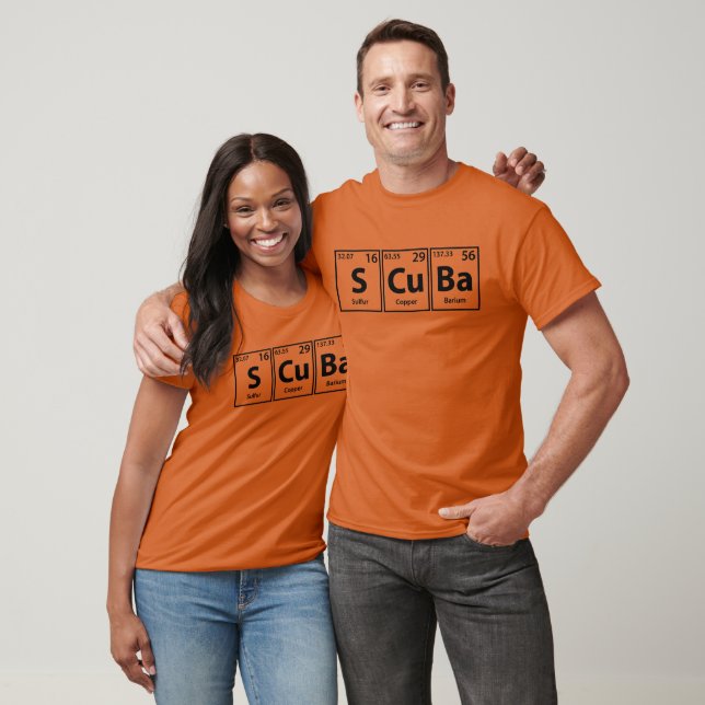 T-shirt Scuba (Sc-U-Ba) Éléments Périodiques Orthographe (Unisexe)