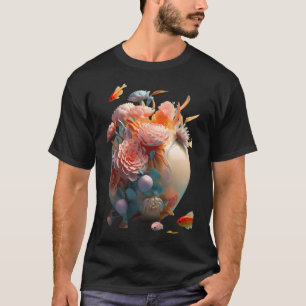 T-shirt Sculpture de fleurs avec poisson