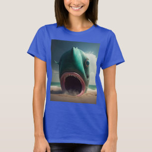 T-shirt Sculpture de requin sur la plage