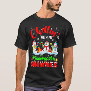 T-shirt Se détendre avec mes snowmies de maternelle Noël b