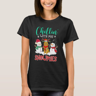 T-shirt Se détendre avec mes Snowmies Santa doré Noël Tr