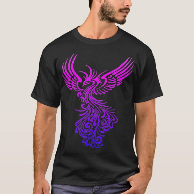 T-shirt Se Lever Des Cendres Phoenix Lilac Pink Ombre (Devant)