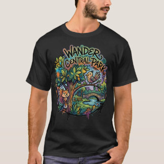 T-shirt Se promener dans Central Park Écureuil et oiseau f