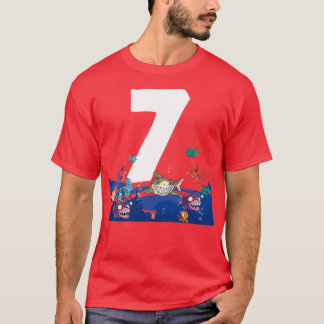T-shirt Sea Animaux Fish Aquarium 7ème anniversaire Theme
