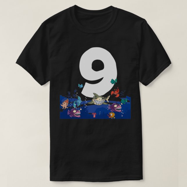 T-shirt Sea Animaux Fish Aquarium 9e Anniversaire Theme Pa (Design devant)