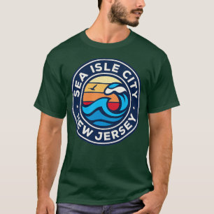 T-shirt Sea Isle City New Jersey Nj Nautical Waves 4