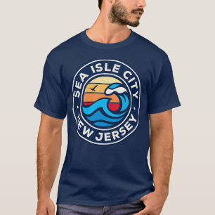T-shirt Sea Isle City New Jersey Nj Nautical Waves 5
