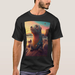T-shirt Sea Otter Sunset Retro Cute Otter