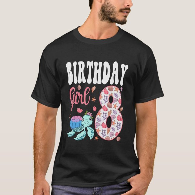 T-shirt Sea Turtle 8Th 8 Ocean Aquarium Bday (Devant)