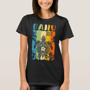 T-shirt Sea Turtle Retro Oahu Hawaiian Famille Vacances
