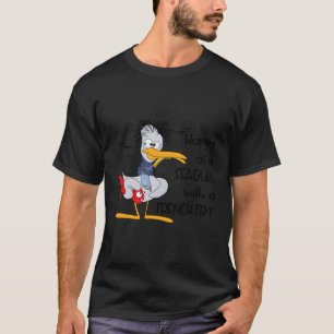 T-shirt Seagull Cite Heureux Comme Un Mouette Avec Un Fry 