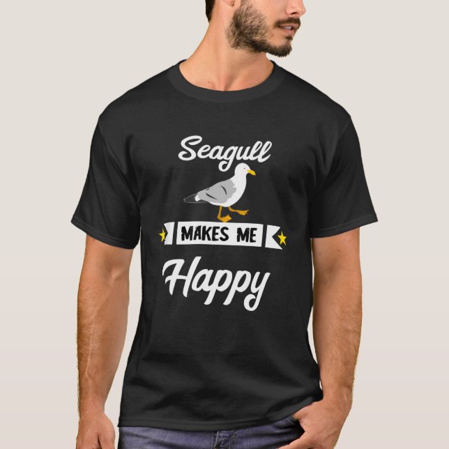 T-shirt Seagull Me Rend Heureux Seagull Sea Bird Harbour C (Devant)