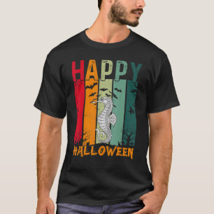 T-shirt Seahorse Girls Boys Retro Style Dîner Halloween