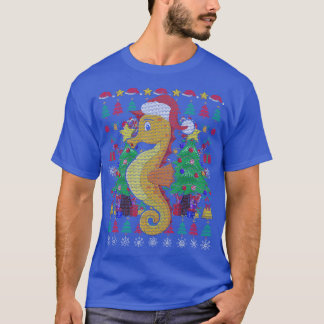 T-shirt Seahorse Noël Festif Arbre de Noël laid Noël