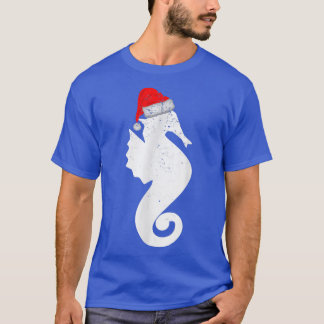 T-shirt Seahorse Santa Hat Noël 