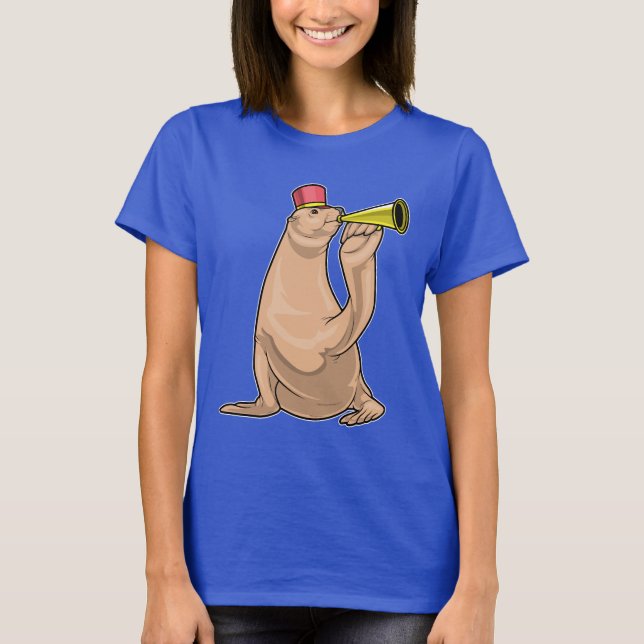 T-shirt Seal Musician Trumpet Music (Devant)