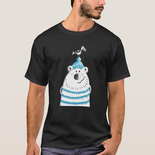 T-shirt Seaman Bear With Seagull I Maritime (Devant)
