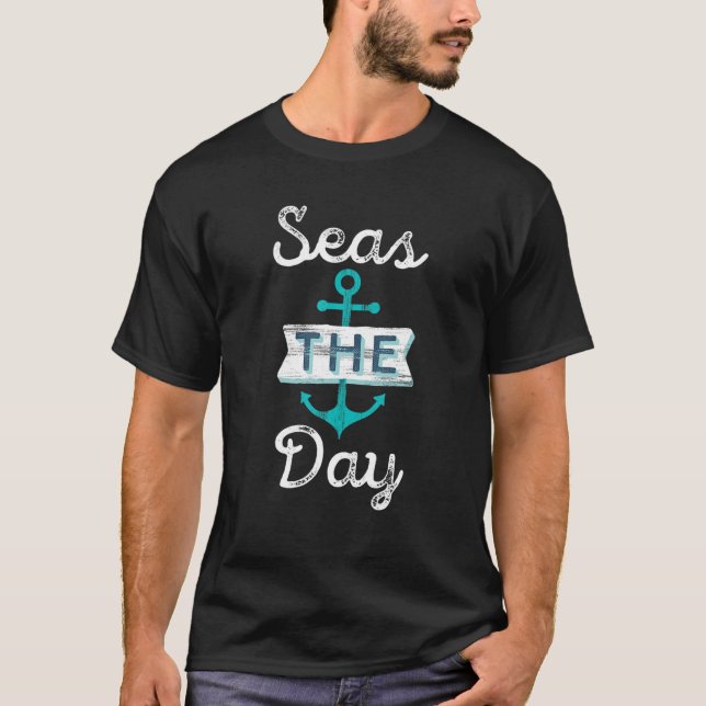 T-shirt Seas Le Jour Drôle Pun De Croisière Dit Bateau Nau (Devant)