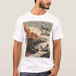 T-shirt Seas Saison Vintage Nautique Automne Design