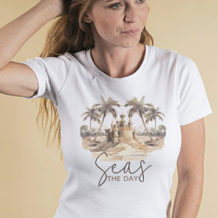 T-shirt Seas the Day Pastel Sand Beach Party
