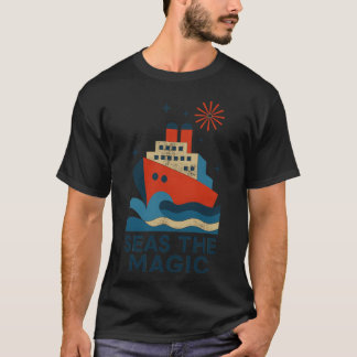 T-shirt Seas the Magic Cruise Ship Tee • Retro Nautical Fi