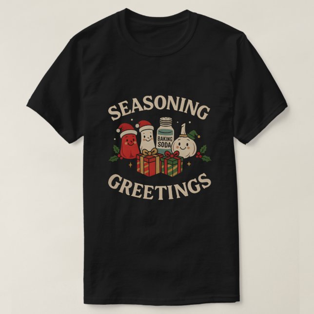 T-shirt Seasoning Greetings Funny Chef Christmas Design (Design devant)