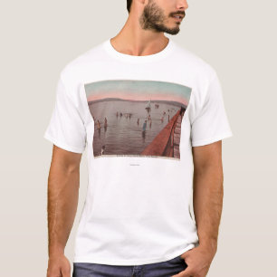 T-shirt Seattle occidental, WA - se baignant à la plage de