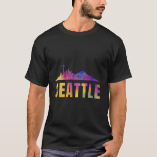 T-shirt Seattle Skyline City Town Washington State États-U
