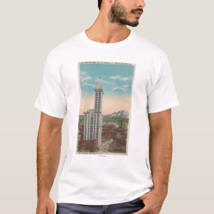T-shirt Seattle, vue de tour de WASmith et mont Rainier