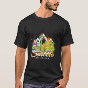 T-shirt Seattle Wa Washington Novelty Space Needle Skyline