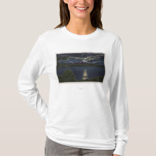 T-shirt Seattle, Washington - vue éclairée par la lune d