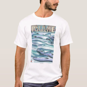 T-shirt SeattleFish sur la glace au marché de place de