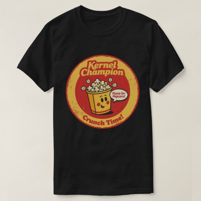 T-shirt Seau à Popcorn de Dessin Animé "Kernel Champion" G (Design devant)