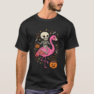 T-shirt Seau de bonbons squelette de flamant rose d'Hallow