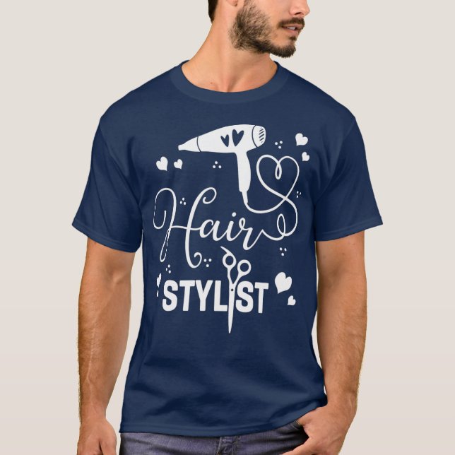 T-shirt Sèche-Cheveux Sèche-Ciseaux Coiffeur (Devant)