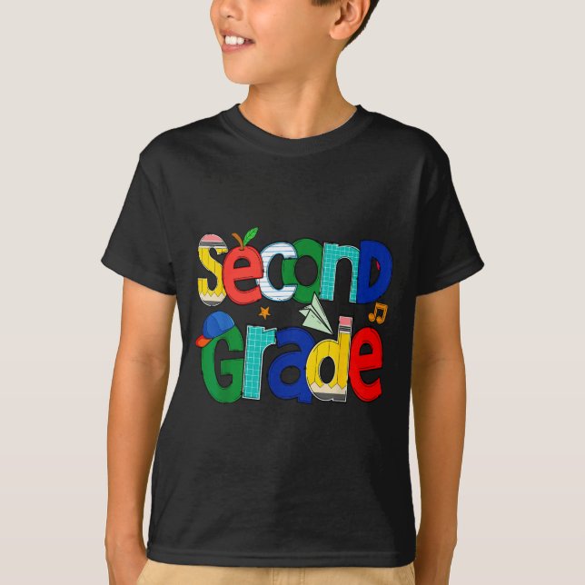 T-shirt Second Grade Student School Clroom Learning Educat (Devant)